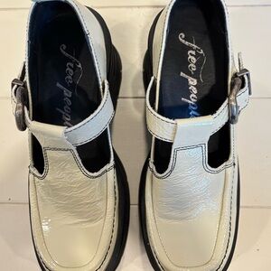 Free People Mayla Chunky Mary Jane LoaferPlatform Cream and Black Platform Shoes